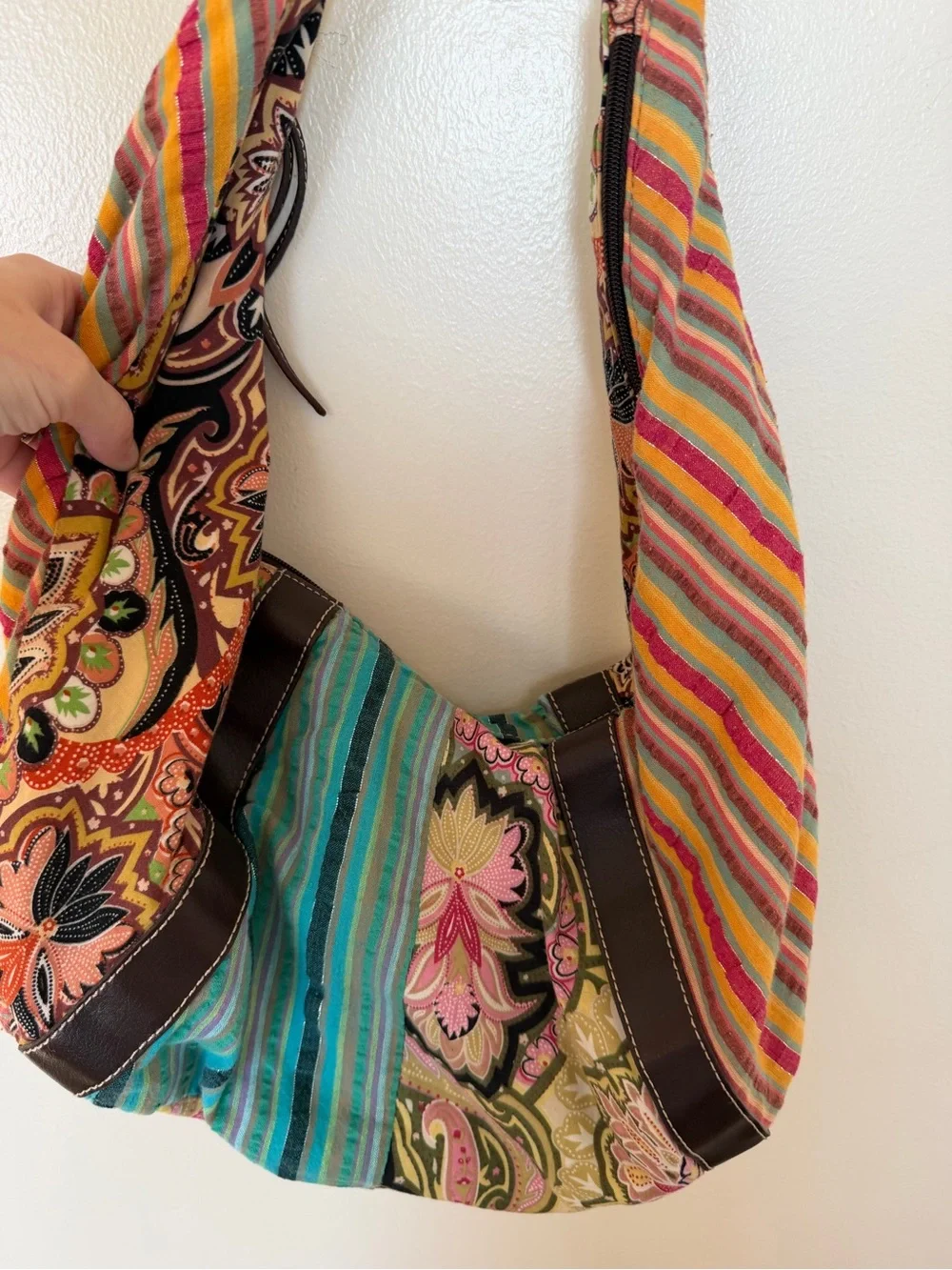 RELIC Patchwork Printed Sling Hobo Bag